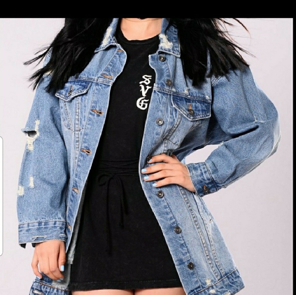 Long denim jacket